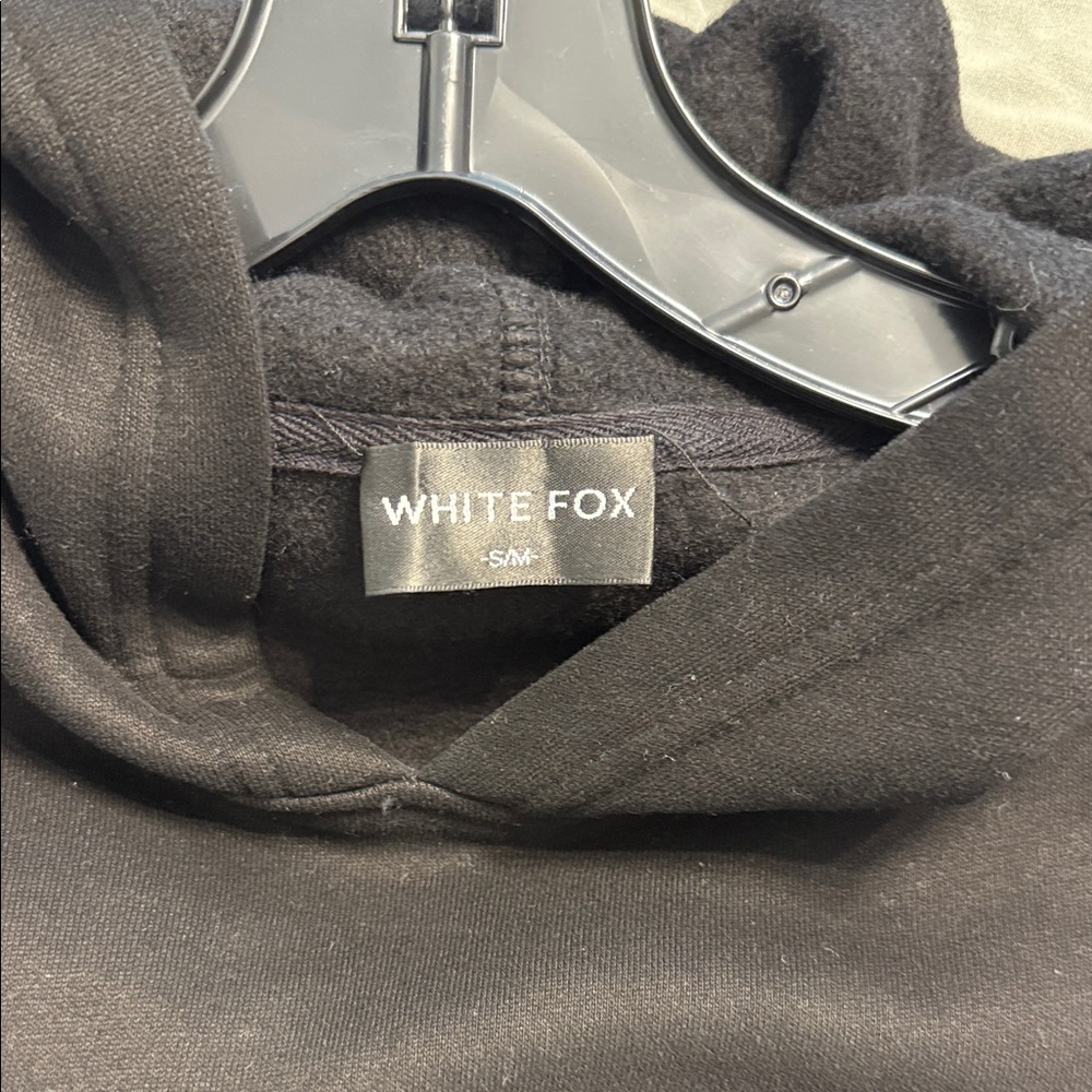 White Fox Boutique Black Hoodie with Gray Accents - Picture 2 of 6